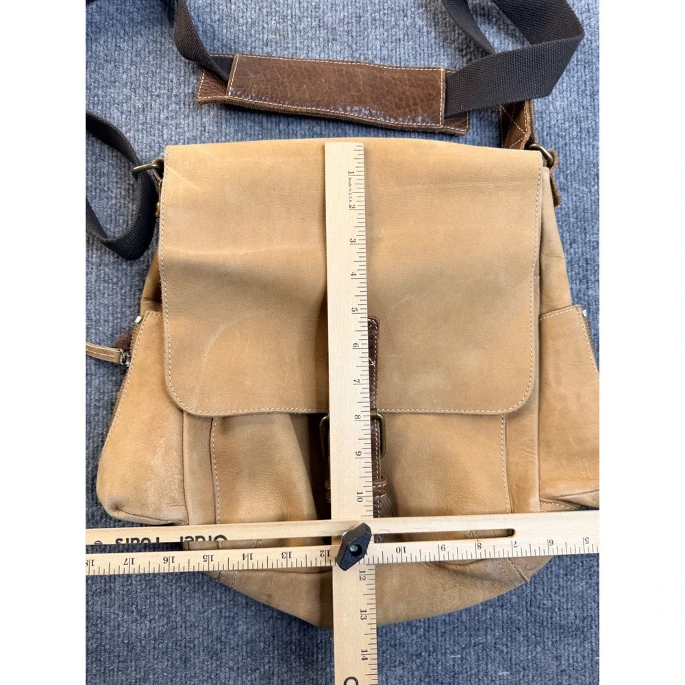 The Territory Ahead Tan Leather Messenger Bag Crossbody Tactical Travel Mens Bag